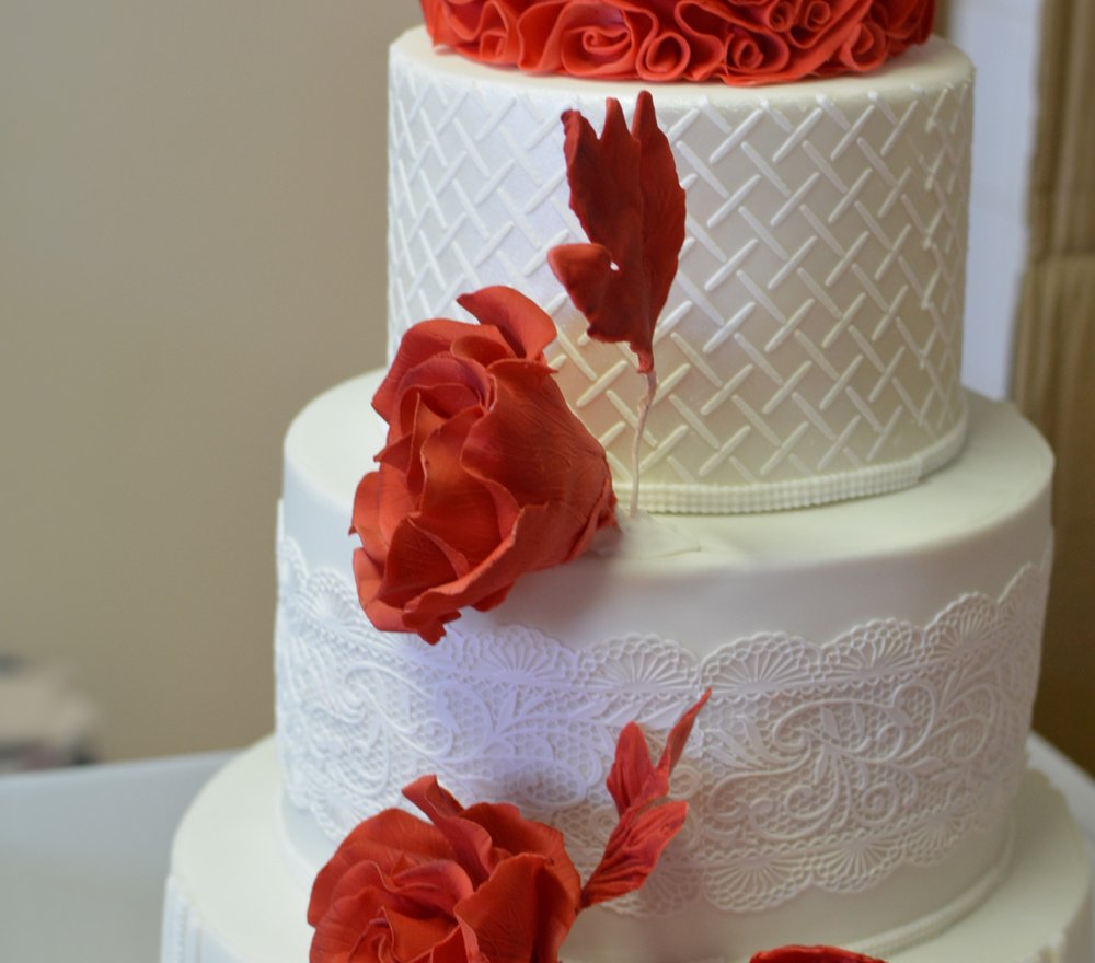 wedding cake mariage rouge et blanc